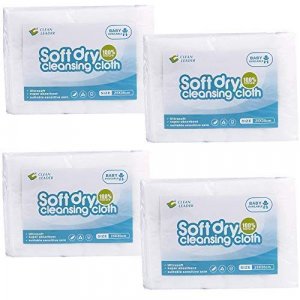 KMAKII Natural Clean Baby Dry Wipes Medical Standards Sensitive Skin Large Size 10 x 13.8 Inches 4 Pack of 50 Count,200-Total