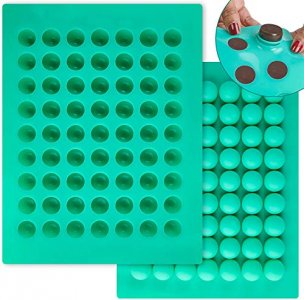 OCreme Round Silicone Mold for Chocolate Truffles, Ganache, Jelly, Pralines and Caramels (30mm Diameter x 25mm High)