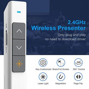 NORWII N26 Wireless Presenter with Laser Pointer 300 FT, 2.4GHz Presentation Clicker for Powerpoint Presentation, PPT Powerpoint Clicker for Presenta
