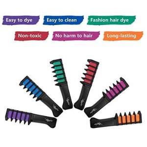 Glow Temporary Hair Chalk Comb, Glow in The Black Light Washable Hair Color  Comb for Girls Kids Non-Toxic Hair Dye for Birthday Halloween Cosplay