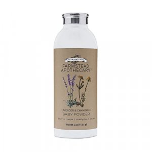 Farmstead Apothecary 100% Natural Baby Powder (Talc-Free) with Organic Tapioca Starch, Organic Chamomile Flowers, Organic Calendula Flowers, Lavender
