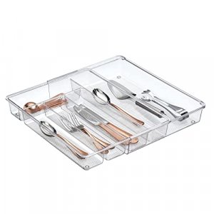 mDesign Adjustable, Expandable Plastic Kitchen Cabinet Drawer