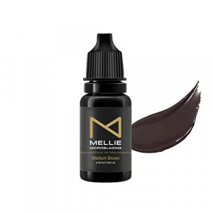 Mellie Microblading Pigment Medium Brown 10 ml/.35fl.oz | Medical Grade | No Mixing | Long Lasting For Professionals PMU Supplies