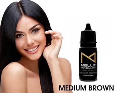 Mellie Microblading Pigment Medium Brown 10 ml/.35fl.oz | Medical Grade | No Mixing | Long Lasting For Professionals PMU Supplies