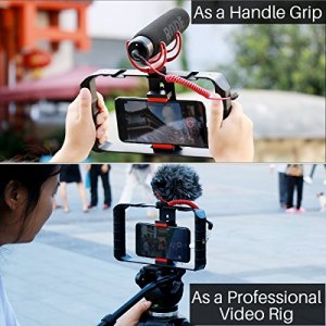 Ulanzi U Rig Pro Video Rig for iPhone, Phone Stabilizer Rig w Triple Cold Shoe Mount,Phone Tripod Mount for iPhone 11 Pro Max XS Max X 8 7 6 plus One