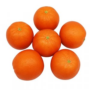 D-Seven 6pcs Fake Orange Artificial Fruit Faux Orange for Home Shop Office Hotel Supermarket Props Or Decoration