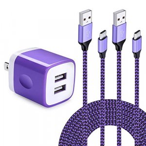 USB Wall Charger Phone Adapter Charging Block Brick Plug with 2Pack 6Ft Type C Charger Cable Cord for Samsung Galaxy S22 S21 S20 FE S10e S9 A03s A13 