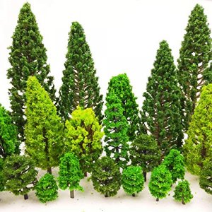 MOMOONNON 36 Pieces Model Trees 1.36-6 inch Mixed Model Tree Train Scenery Architecture Trees Fake Trees for DIY Crafts, Building Model, Scenery Land