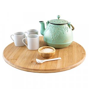 TB Home 14 Bamboo Lazy Susan Organizer for Kitchen, Turntable for Cabinet, Table or Pantry