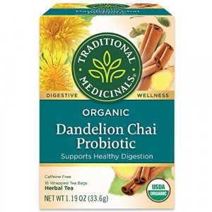 Traditional Medicinals Organic Dandelion Chai Probiotic (16 Count, Pack of 1)