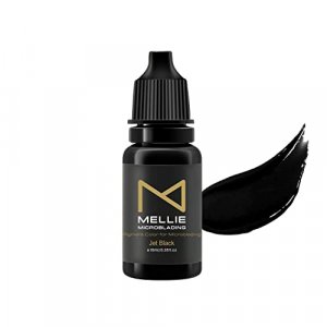 Mellie Microblading Pigment Ink Jet Black 10 ml/.35fl.oz | Medical Grade | No Mixing | Long Lasting - Professional Tattoo Ink Best Microblading Pi