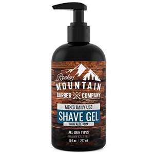 Men's Shave Gel - Clear Shaving Gel So You Can See Where You Are Shaving For Full Shaves and Tightening Beard Lines - 8oz by Rocky Mountain Barbe