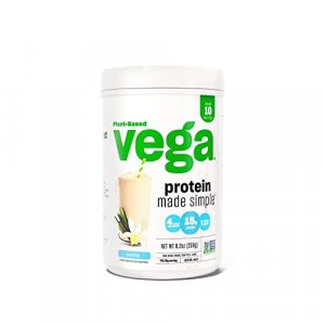 Vega Protein Made Simple Vanilla, 10 Servings - Stevia Free Vegan Protein Powder, Plant Based, Healthy, Gluten Free, Pea Protein for Women and Men, 9