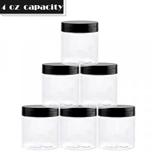 TUZAZO 4 Oz Plastic Containers with Lids and Labels BPA Free, Clear Empty  Refillable Round 4oz