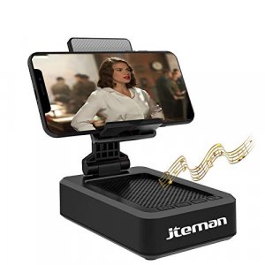 Cell Phone Stand with Wireless Bluetooth Speaker and Anti-Slip Base HD Surround Sound Perfect for Home and Outdoors with Bluetooth Speaker for Desk C