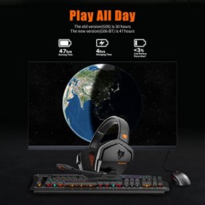 NUBWO G06 Wireless Gaming Headset with Microphone for PS5, PS4, PC, Mac, 3-in-1 Gamer Headphones with Mic, 2.4GHz Wireless for Playstation Console, B
