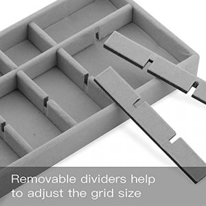 4 Packs Velvet Jewelry Trays Organizer, Stackable Jewelry Display Trays for Drawer, Jewelry Storage Organizers Earring Necklace Bracelet Ring Holder 