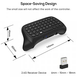Controller Keyboard for Xbox Series X/Series S/One/S/ Controller, MENEEA Mini Game Chatpad Keypad with Audio/3.5mm Headset Jack & 2.4Ghz Receiver Acc