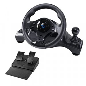 Superdrive - GS750 racing steering wheel with pedals, paddles, shifter and vibration for Xbox Serie X/S, PS4, Xbox One, PS3, PC (programmable for all