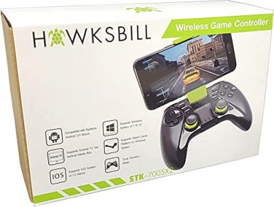 Hawksbill Wireless Gamepad Controller for iOS iPhone & Android - Bluetooth with L3 + R3 Buttons, Long Battery Life, Improved 8 Way D-Pad, Dual Vibrat