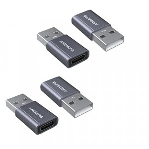 USB C Female to USB Male Adapter(4 Pack),ANDAPA Type C to USB A Charger Cable Adapter for Apple Watch 7 SE, iPhone 12 13 Mini Pro Max,Airpods iPad pr