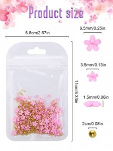 Kalolary 3D Flower Nail Charms Rhinestone for Acrylic Nail Decorations, Acrylic Flowers Nail Art Stud Decorations for Women Girls, Size: 6