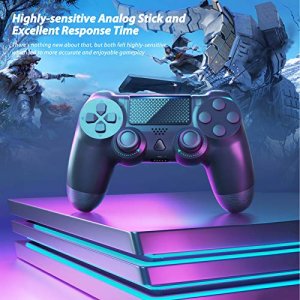 YCCTEAM Wireless Game Controller Compatible with 4 Slim with Enhanced Dual Vibration/Analog Sticks/6-Axis Motion Sensor, Compatible with PC/Windows 7