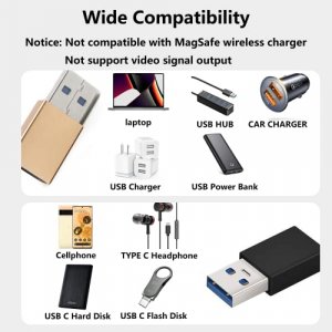 VAKS USB C to USB Adapter [4 Pack] ,USB-A Male to USB-C Female Adapter Compatible with iPhone 11 12 13 Pro max,Samsung Galaxy S22+ S21 FE Ultra,Googl