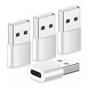 USB C Female to USB Male Adapter 4 Pack, yootech Type C to USB Adapter, USBC to A Power Charger Cable Converter for iPhone 13 12 Mini Pro Max,Samsung