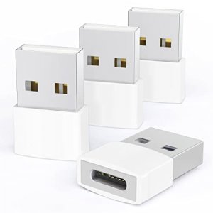 Syntech USB to USB C Adapter 4 Pack, Type C Female to USB Male Converter Power Charger Cable Adapter Compatible with MagSafe Apple Watch Series 8/SE/