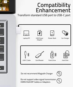 Syntech USB to USB C Adapter 4 Pack, Type C Female to USB Male Converter Power Charger Cable Adapter Compatible with MagSafe Apple Watch Series 8/SE/