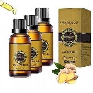 3PCS Belly Drainage Ginger Oil, Ginger Essential Oil Plant Aroma Oil Massage Organic Ginger Essential Oil