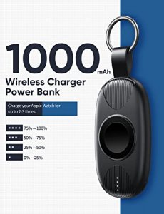 Portable Charger for Apple Watch, 1000mAh Magnetic Keychain Wireless Power Bank Watch Charger for iWatch with 4 LED Indicators, Apple Watch Accessori