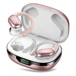 Cascho Wireless Earbuds, Bluetooth 5.3 Headphones, 60Hrs Playback HD Stereo Audio LED Display, Over-Ear IPX7 Waterproof Earphones with Earhooks, Buil