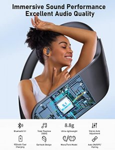 Wireless Earbuds Sports Bluetooth 5.1 Headphones Earhook Noise Cancelling, 50H Wireless Ear Buds Over Ear with Charging Case, Bluetooth Earphone for