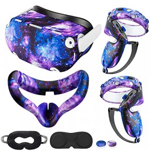for Oculus Quest 2 Accessories, Quest 2 VR Silicone face Cover, VR Shell Cover,Quest 2 Touch Controller Grip Cover,Protective Lens Cover,Disposable E