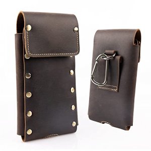 Topstache Leather Phone Holster,Samsung S22 Ultra Belt Holder, iPhone 13 Pro Max Case for Belt,Universal Phone Pouch with Belt Clip,Leather Phone Hol
