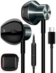 TITACUTE USB C Headphone Wired Earphone in-Ear Magnetic Earbud for Samsung A53 S22 S21 S20 FE Galaxy Z Flip Fold Noise Canceling USBC Headset with Mi