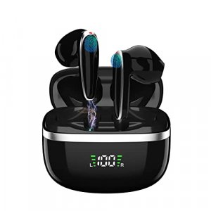 VVG Wireless Earbuds Compatible with iPhone & Android,Deep Bass Clear Call Noise Cancelling with 4 Mic HiFi Stereo Sound Bluetooth Headphones, 56H Pl