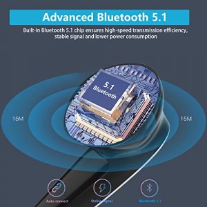 VVG Wireless Earbuds Compatible with iPhone & Android,Deep Bass Clear Call Noise Cancelling with 4 Mic HiFi Stereo Sound Bluetooth Headphones, 56H Pl