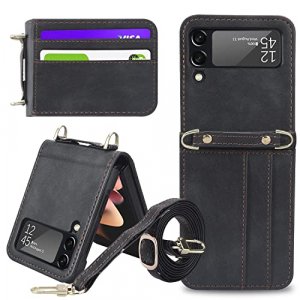 GOOSPERY Wallet Adjustable Cross Body Strap Cover for Galaxy Z Flip 5 4 3  Case