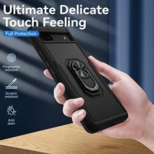 Google Pixel 6A 5G Case with Screen Protector, Military Grade Dual Layer Shockproof Heavy Duty Shockproof Full Body Protective Phone Cover, Built in