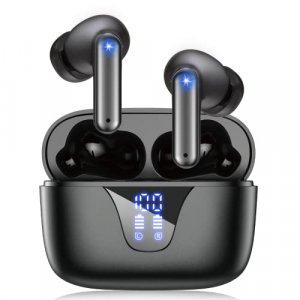 ZIUTY Wireless Earbuds, Bluetooth 5.3 Headphones 50H Playtime with LED Digital Display Charging Case, IPX5 Waterproof HiFi Stereo Earphones with Mic 