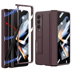 ASAPDOS Samsung Galaxy Z Fold 4 Wallet Case with S Pen Holder,PU Leather  Zipper Folio Screen Protector Flip Case with Magnetic Closure[S-Pen Fully