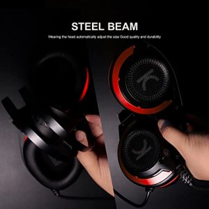 USOTSO PC Gaming Headset/Video Game Stereo Headphone with Noise Canceling Mic & Memory Foam Ear Pads for PC/PS5/PS4/Xbox One/Nintendo Switch - Black 