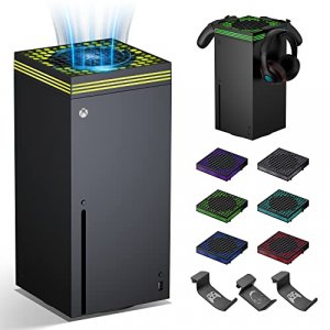 Cooling Fan for Xbox Series X with RGB LED Light Strip and Dust Filter, ZAONOOL Fan Cooling System with 3 Detachable Hooks, 3 Gear Adjustable Fan Spe