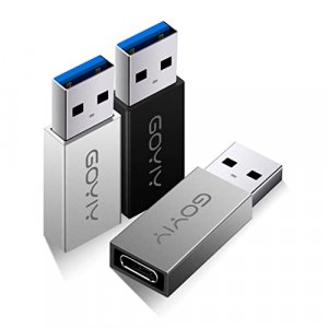 GOYIY USB C Female to USB A Male Adapter, USB to USB C Adapter, 3-Pack, Single Sided 10Gbps for Laptop, Charger, Power Bank,Tablet, iWatch, AirPod, i