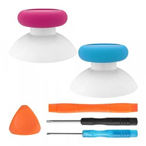 TOMSIN Replacement Joysticks for Xbox Series X/S Controllers, True Rubberized Thumbsticks Compatible with Xbox One Controller (Blue & Magenta)