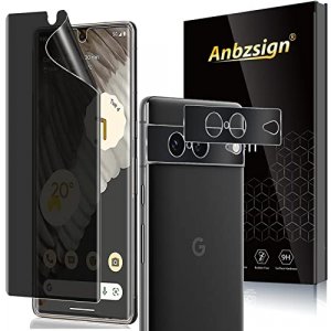 Anbzsign Designed for Google Pixel 7 With [2 Pack]Camera Lens Protector and [2 Pack] Privacy Flexible TPU Film Class,Ultra-Thin,Anti-Scratch,Bubble F