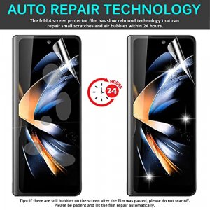 [2Set 4PCS] Miimall Compatible for Samsung Galaxy Z Fold 4 Screen Protector, Anti-Scratch, High Clarity, Anti-Shatter, Bubble Free TPU Film Screen Pr